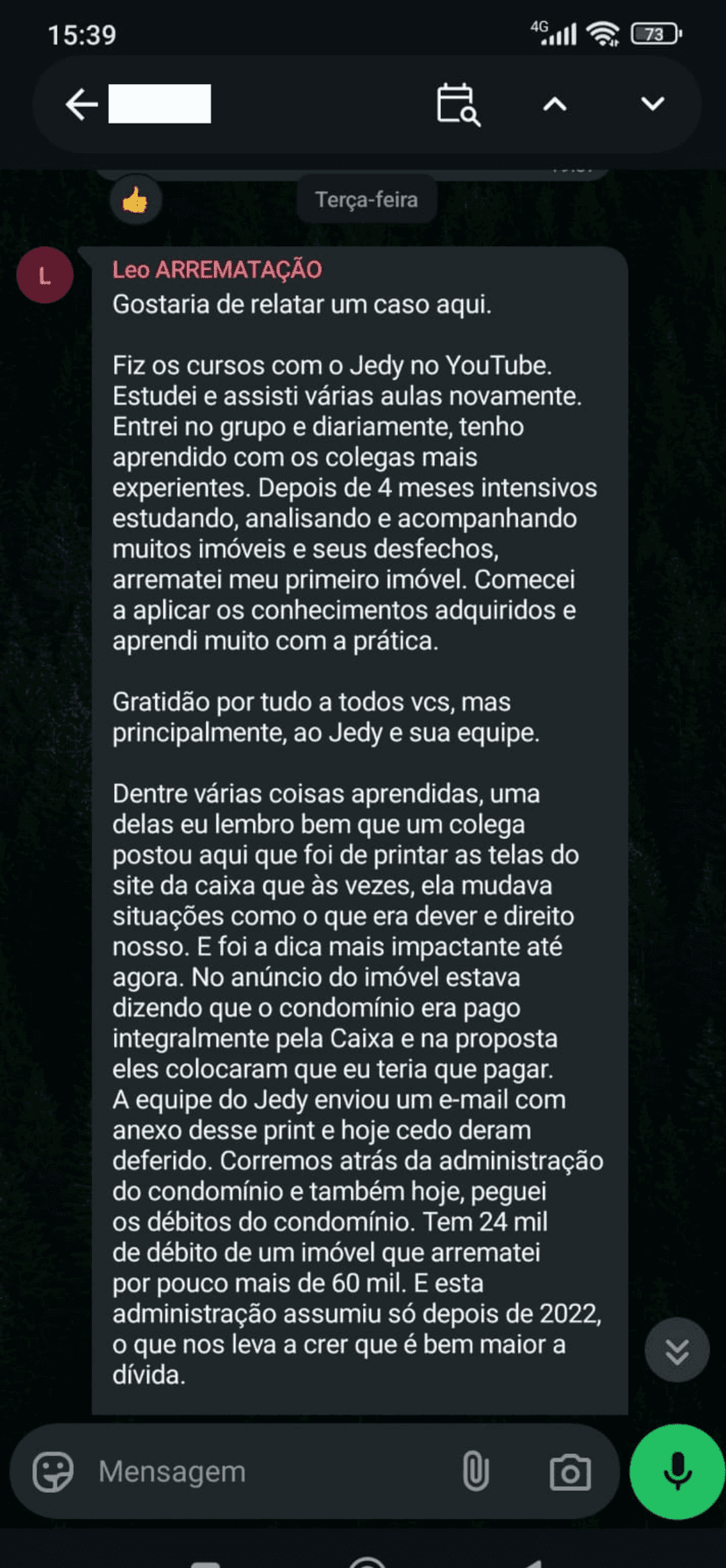 Depoimento do Leonel via WhatsApp - Parte 1